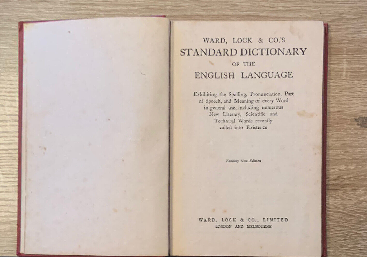 Vintage WARD LOCK & COs Standard DICTIONARY 1950’s HC Book Entirely New Edition