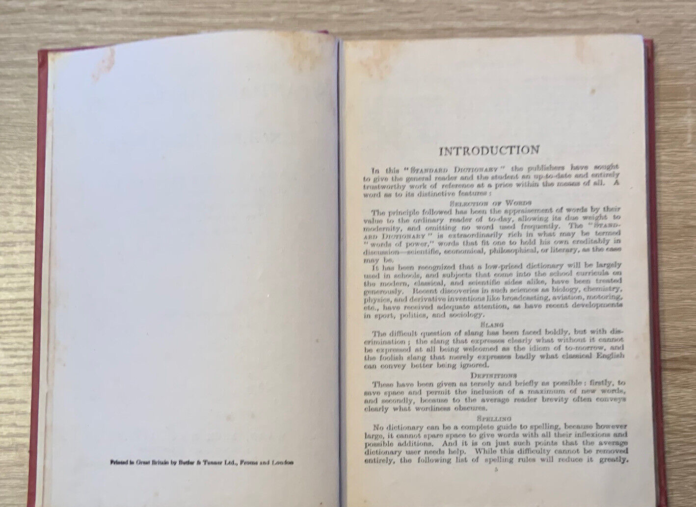 Vintage WARD LOCK & COs Standard DICTIONARY 1950’s HC Book Entirely New Edition