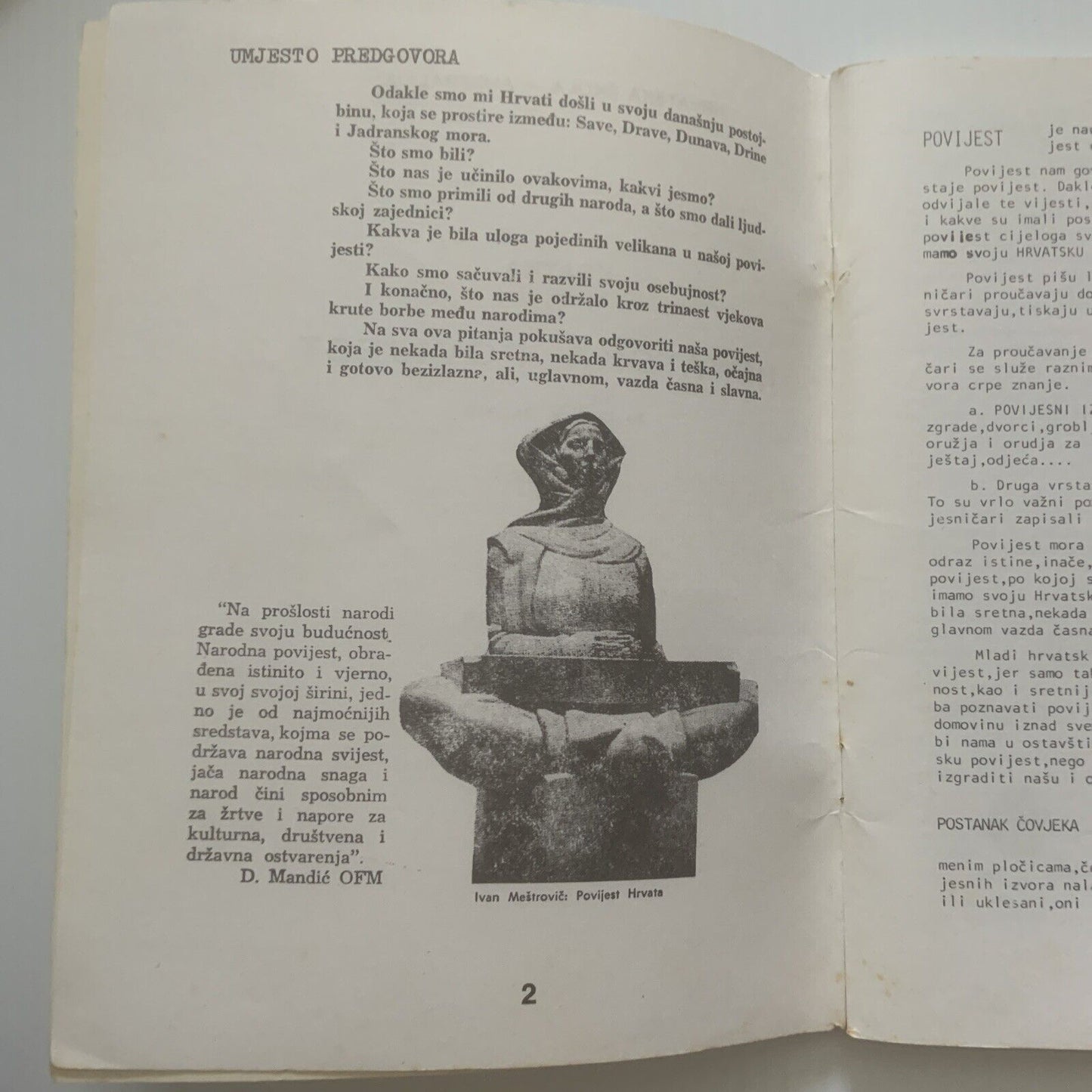 HRVATSKA POVIJEST ZA III I IV Razred Hrvatska Skola Australia Melbourne 1977