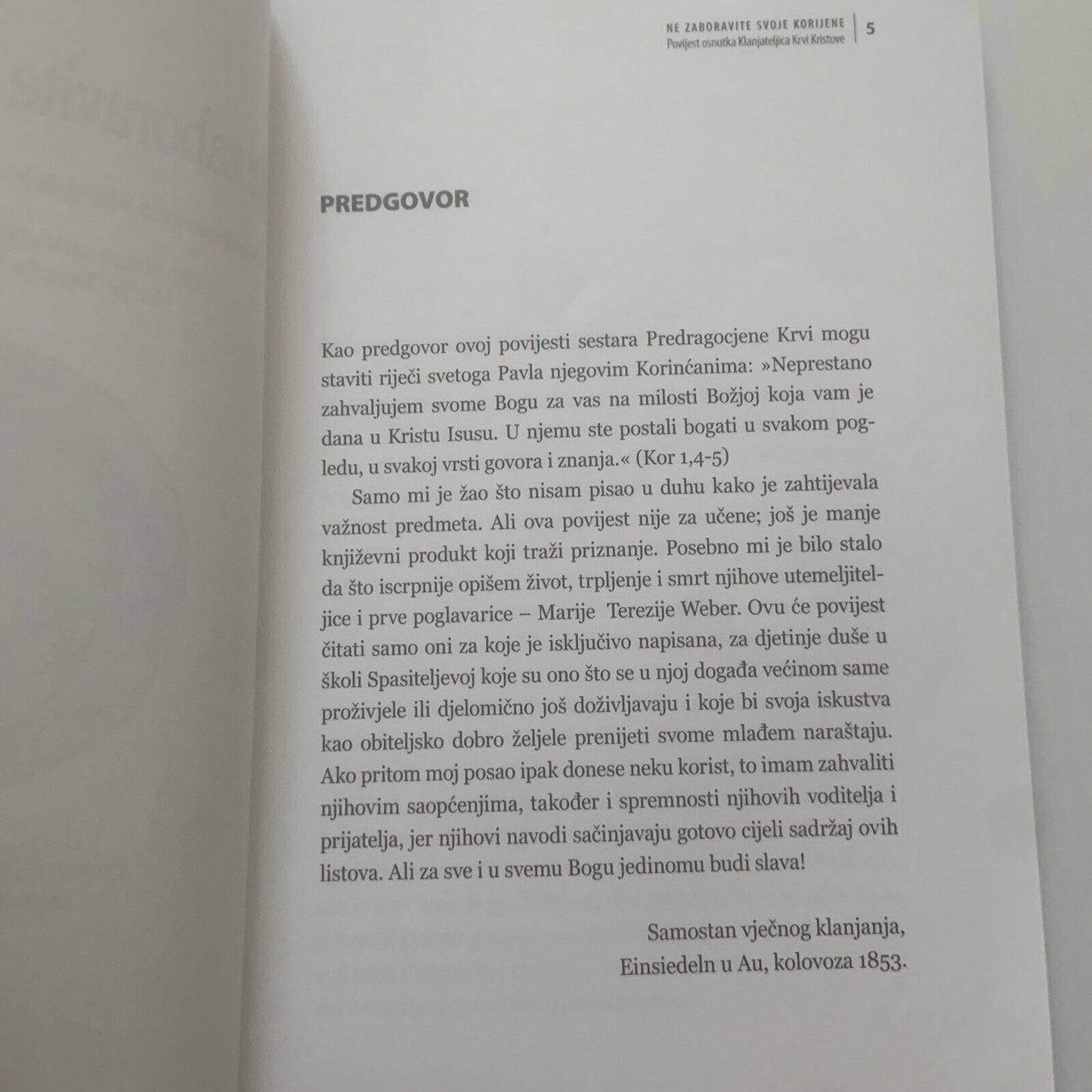 Ne Zaboravite Svoje Korijene! Povijest Osnutka Klanjateljica Krvi Kristovi PB 07