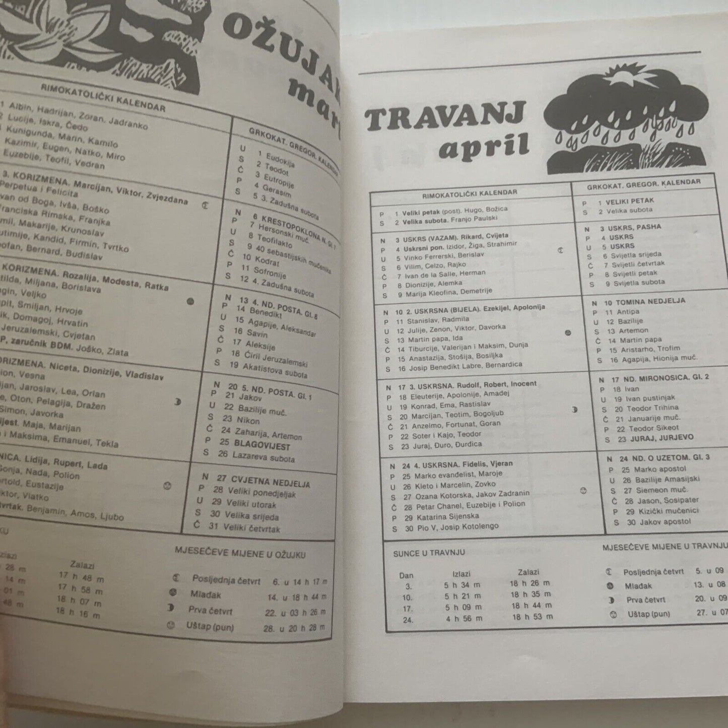 Vintage KALENDAR 1983 Hrvatski Seljacka Stranka HSS Yearly Publication Booklet