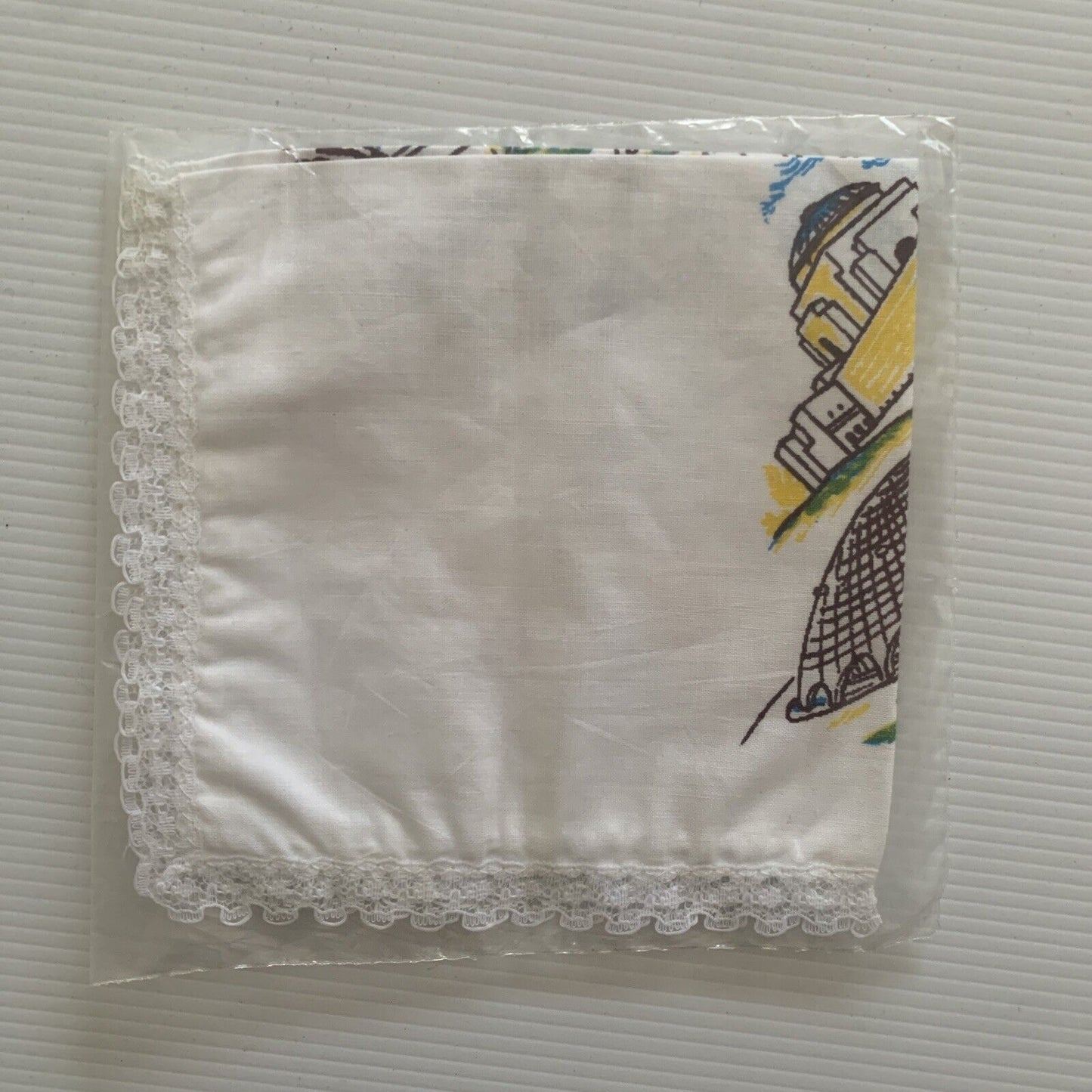 Vintage HANDKERCHIEF 28cm Souvenir Of Canberra ACT Australia Landmark Sealed NEW