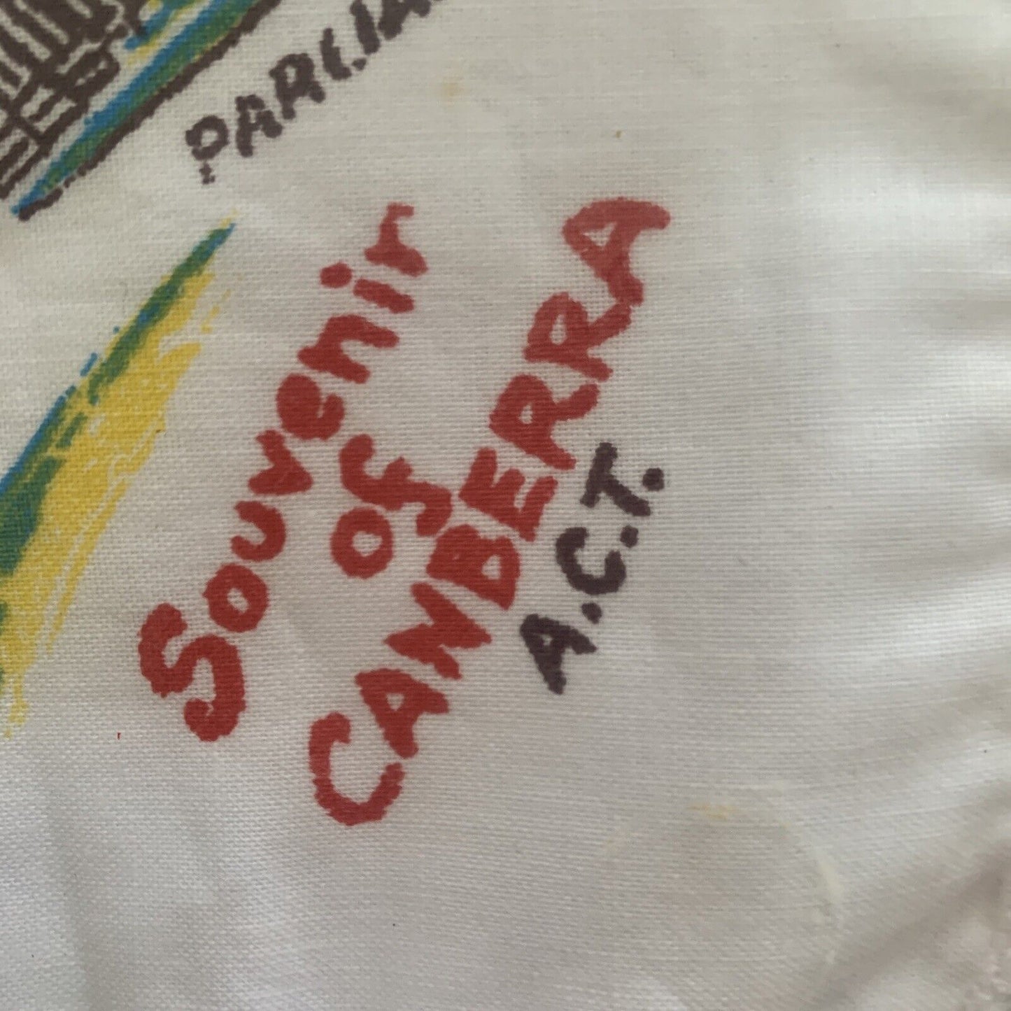 Vintage HANDKERCHIEF 28cm Souvenir Of Canberra ACT Australia Landmark Sealed NEW
