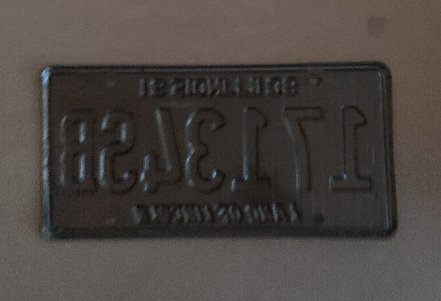 ILLINOIS Land Of Lincoln USA Rustic Vintage Number Plate 17134SB 1990 1991 Yello