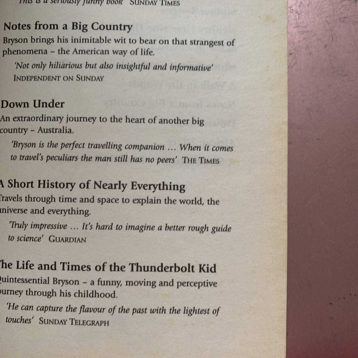 PB Book DOWN UNDER by BILL BRYSON Australian Travel Hunour 2000 True Story