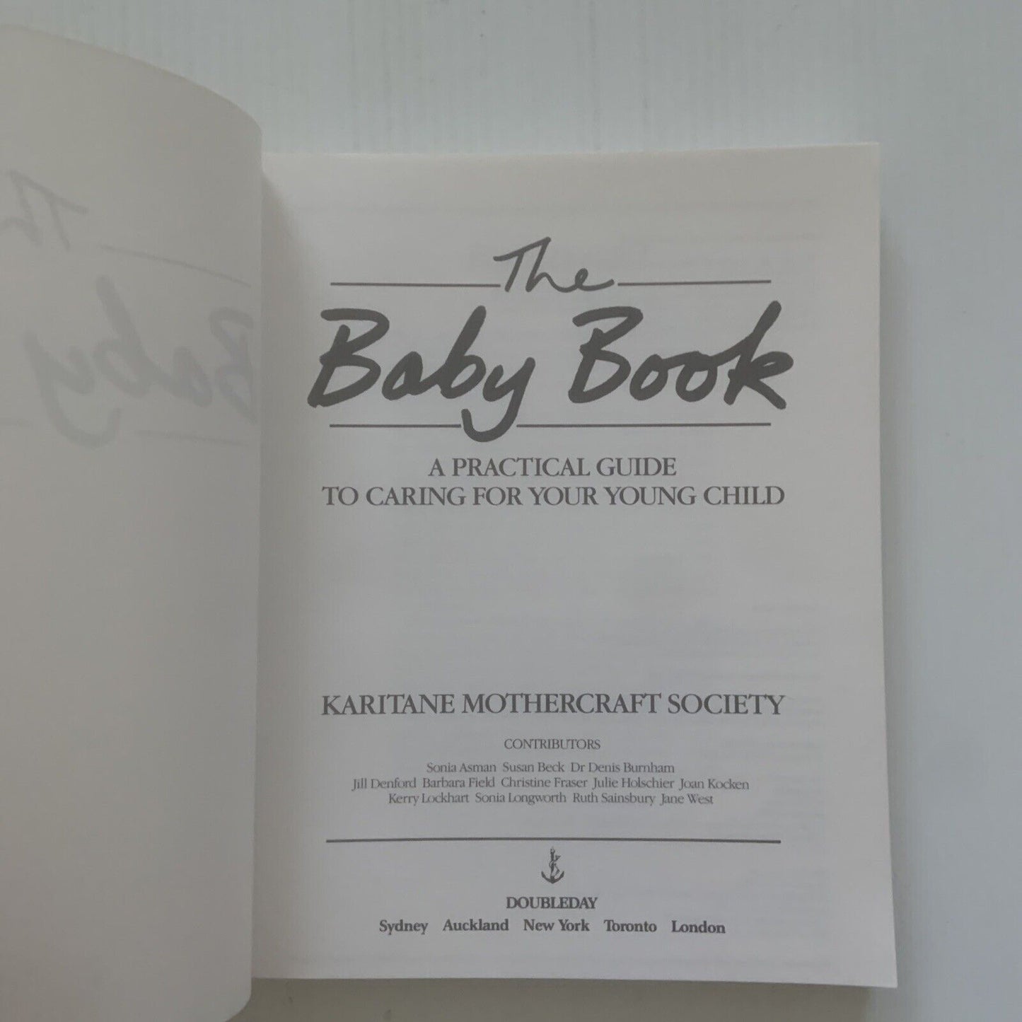 PB Book THE BABY BOOK A PRACTICAL GUIDE   KARITANE  Mothercraft Society 1990