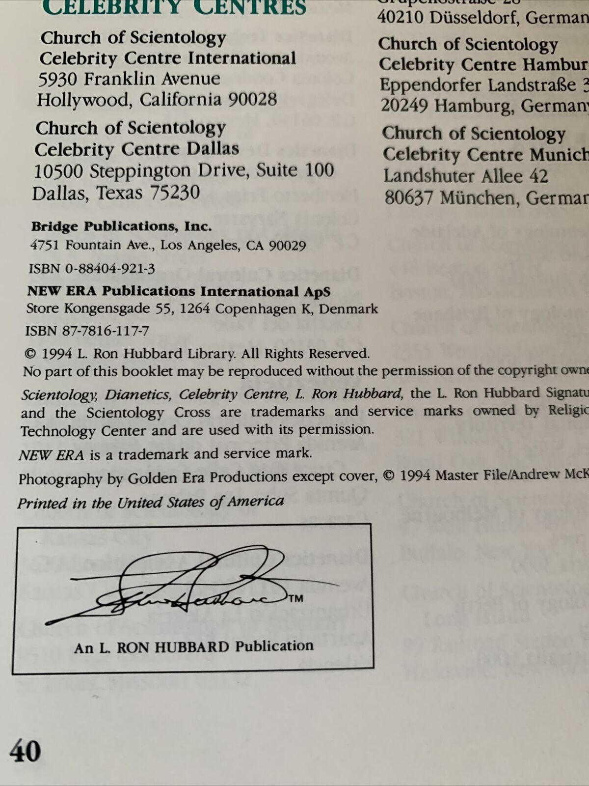 Children Scientology Handbook 1994 Based On The Works Of Ron L Hubbard PB NEW