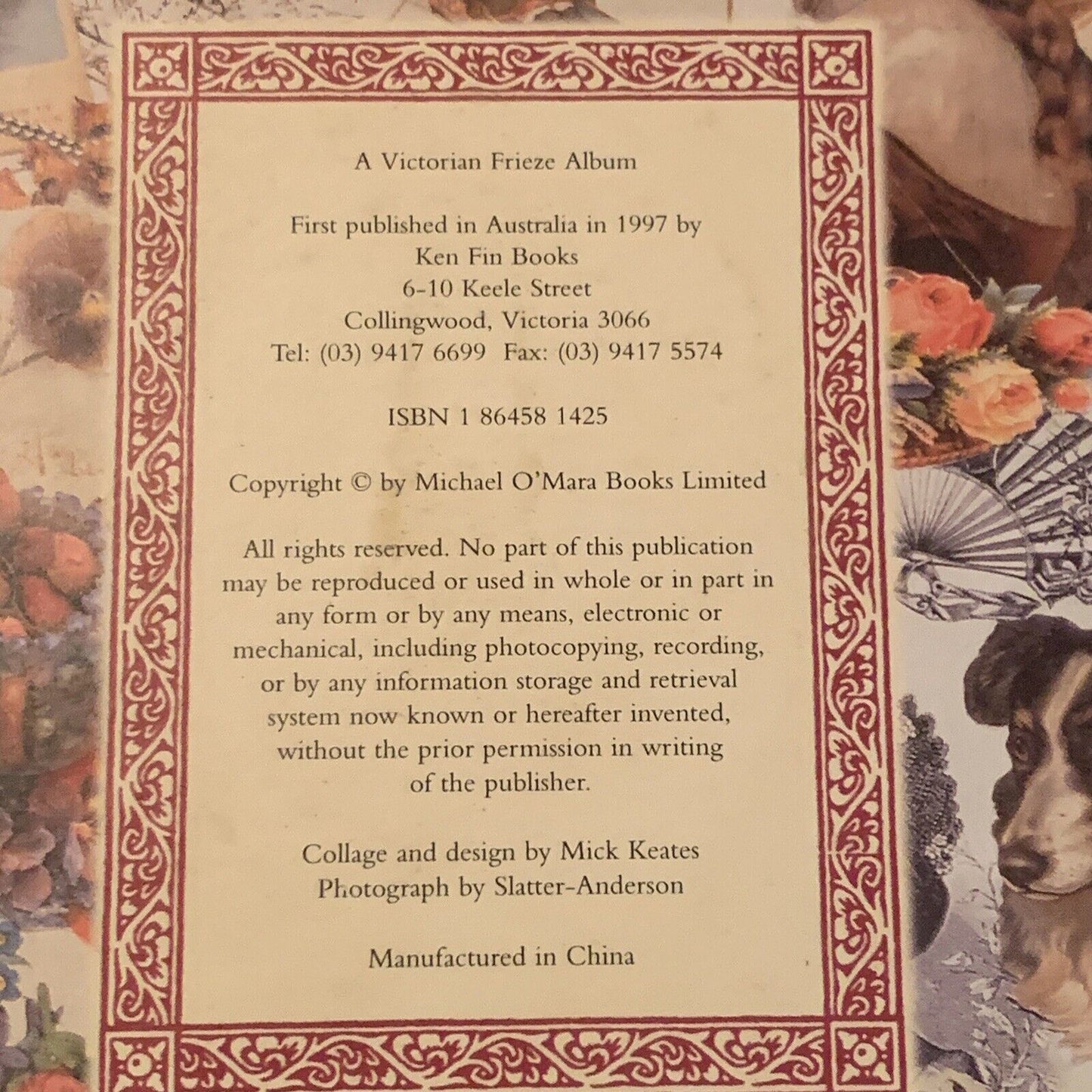 KEN FIN Photographs A Victorian Frieze Album 1997 Michael O’Mara Mick Keats