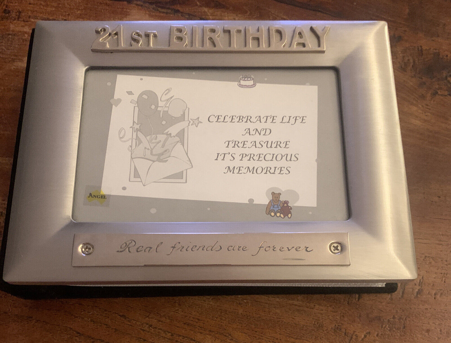 Photograph Album 21st Birthday Pewter Velour  fFront Frame & Engraved Plaque NEW