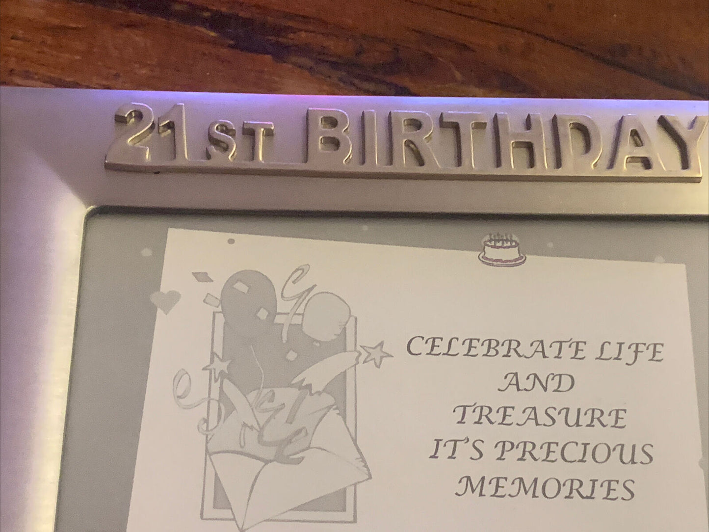 Photograph Album 21st Birthday Pewter Velour  fFront Frame & Engraved Plaque NEW