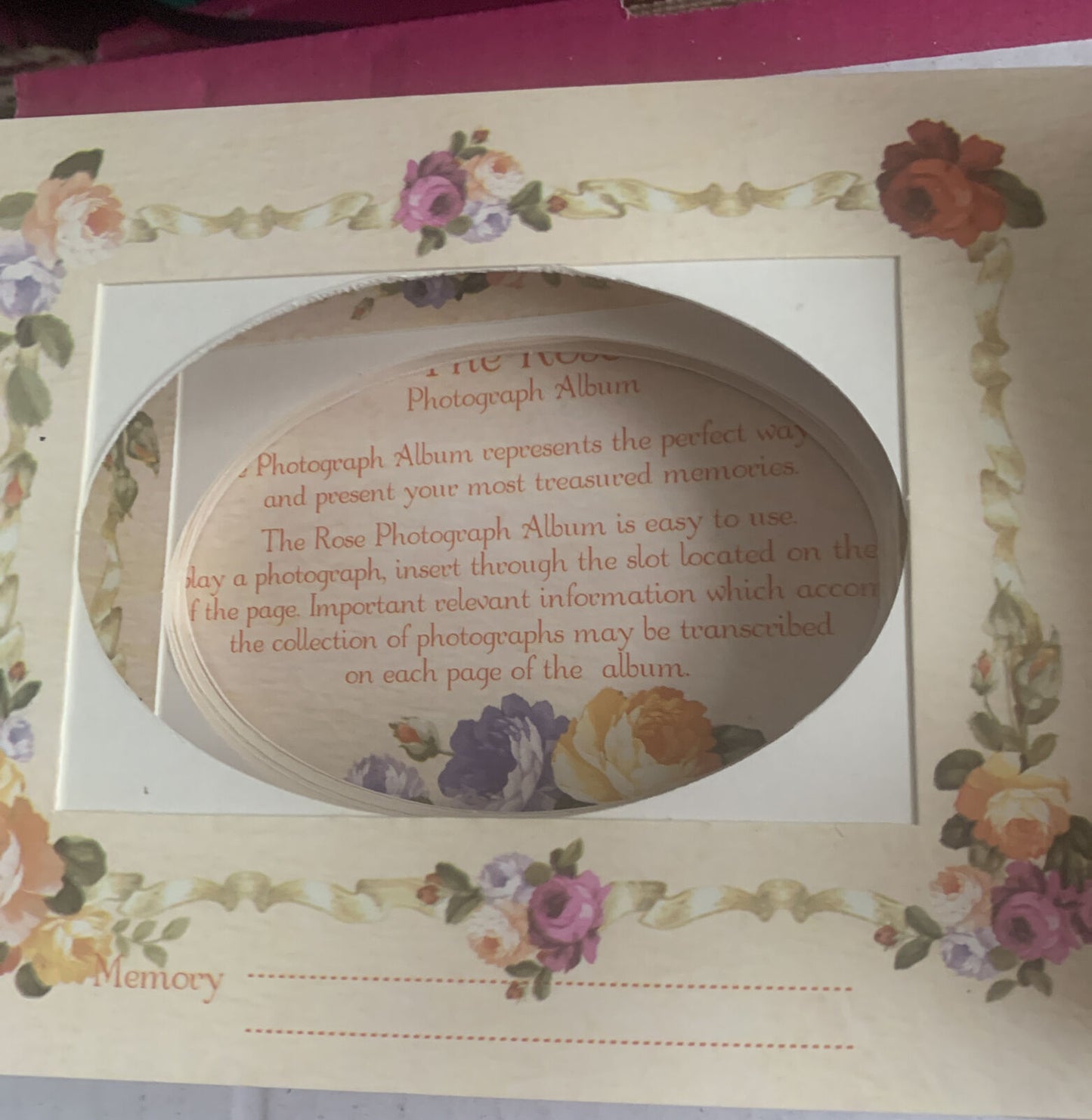 Photograph Album KIKY CREATIVE The Rose Oval Borders 1997 Die Cut Slide In Pics
