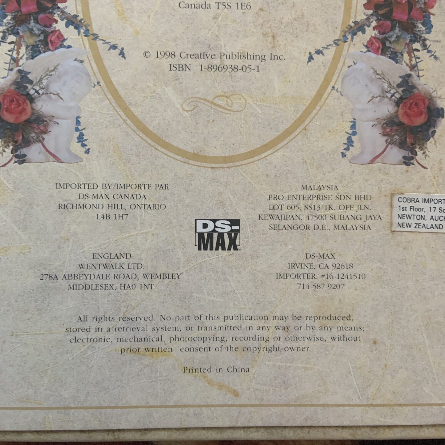 Photograph Album VICTORIAN ANGELS 1998 Creative Publishing Inc DS-MAX Roses NEW