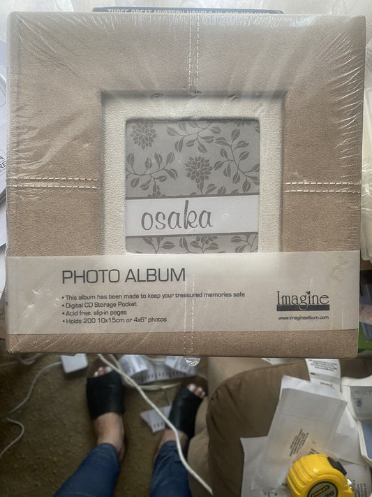 PHOTO ALBUM OSAKA Taupe Suede Look holds 200 Photos 10x15cm Acid Free Sealed NEW