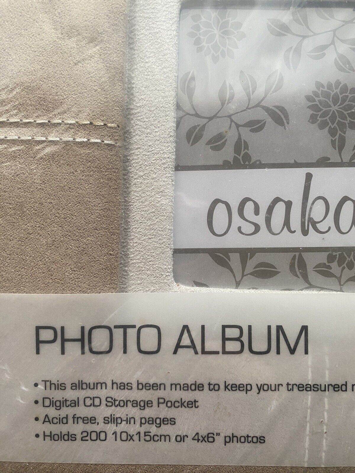 PHOTO ALBUM OSAKA Taupe Suede Look holds 200 Photos 10x15cm Acid Free Sealed NEW