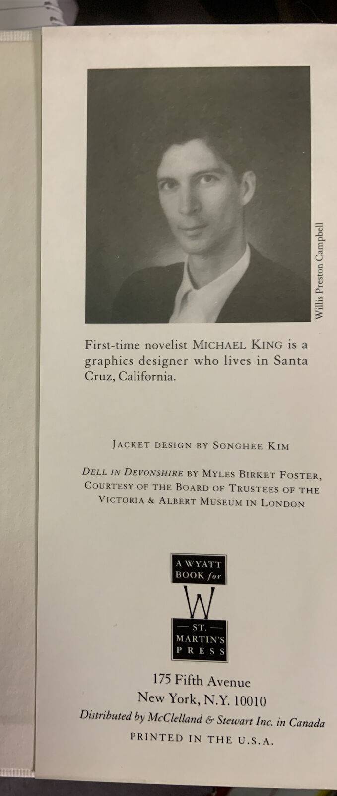 HC Book LORIEN LOST Michael King 1st Edition 1996 DJ Novel of Artistic Obsession