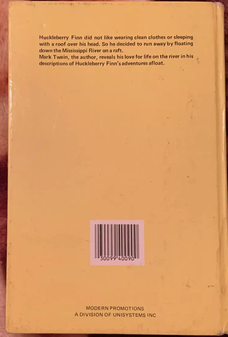 HC Book HUCKLEBERRY FINN Mark Twain C1980 Legendary Classic FICTION NOVEL Defect