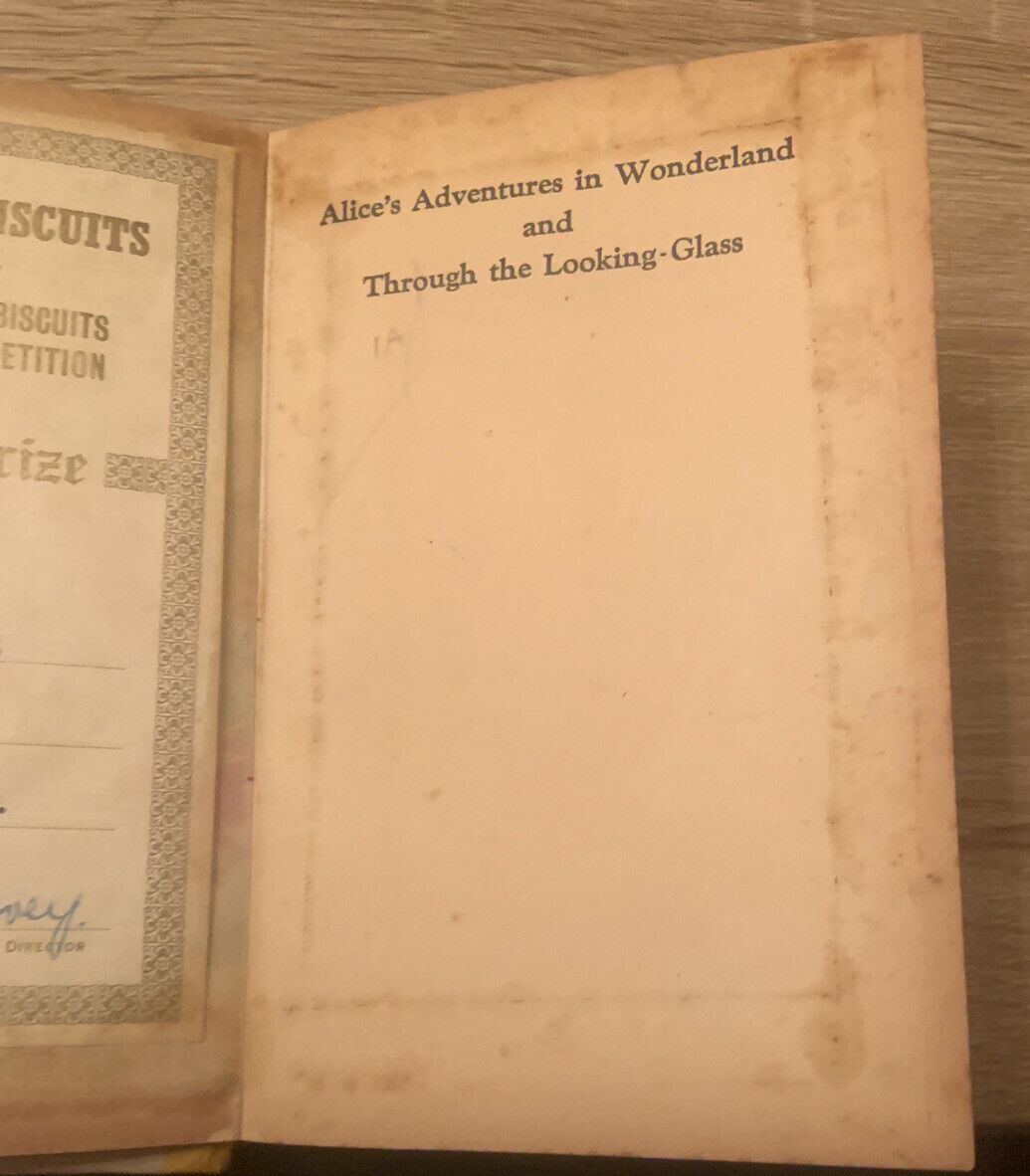 Vintage HC Book ALICES ADVENTURES IN WONDERLAND & Through The Looking Glass 1952