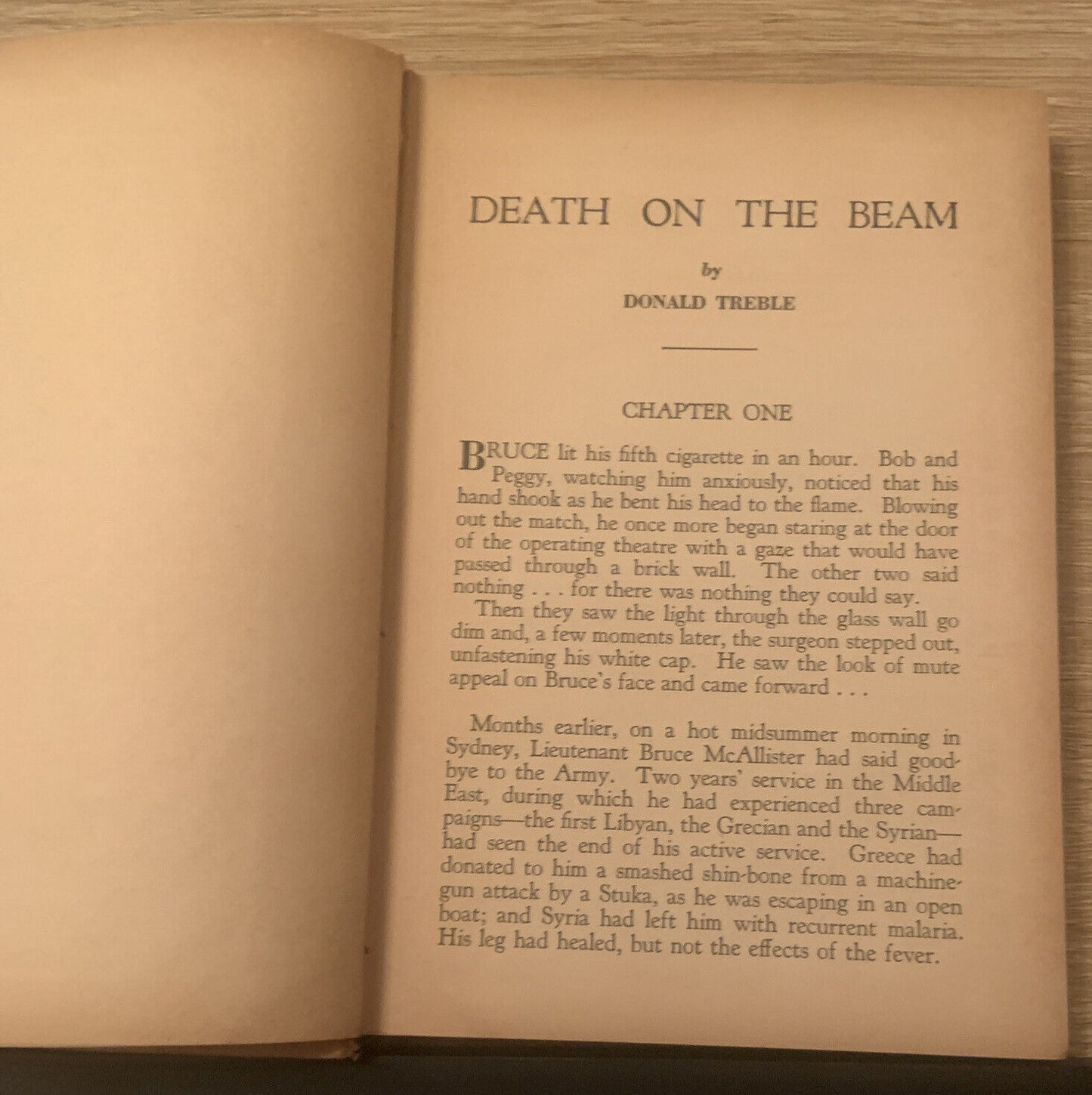 Vintage HC Book DEATH ON THE BEAM Donald Treble Circa 1940's Novel Fair Conditio