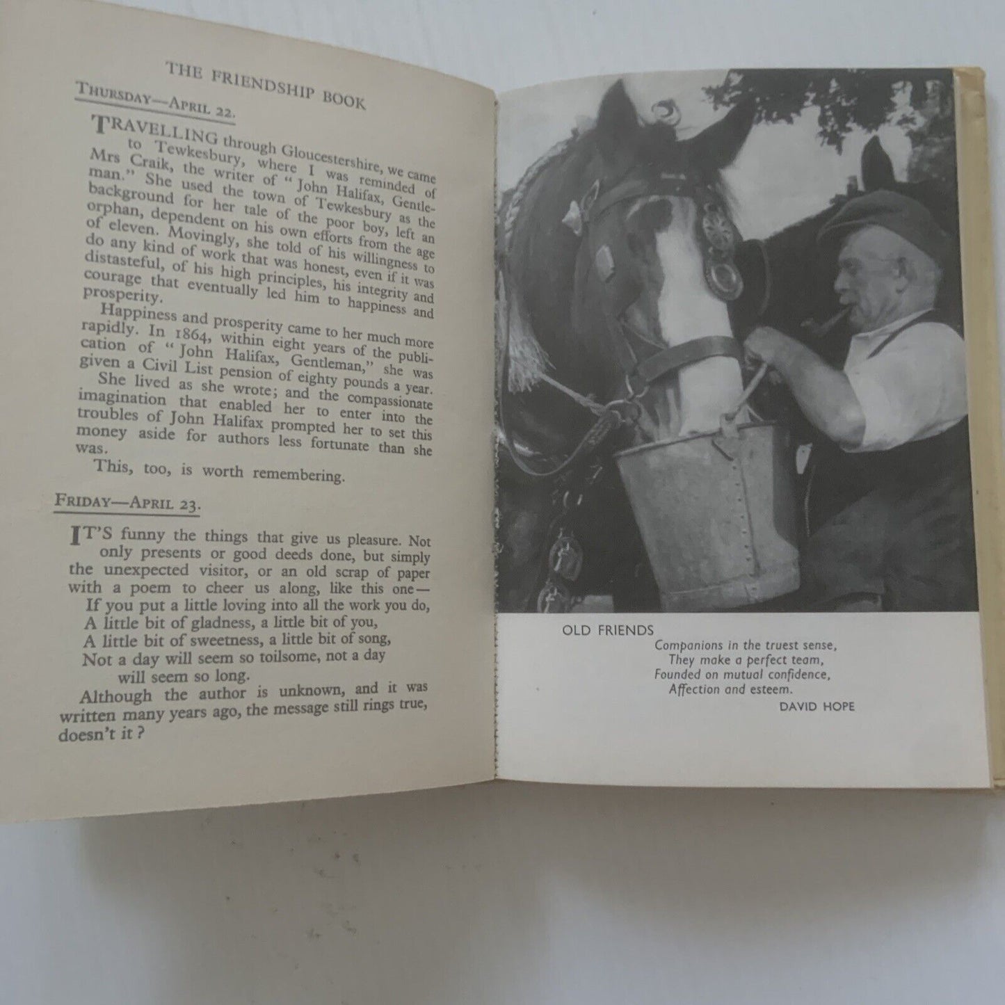 Vintage The Friendship Book Of Francis Gay 1976 Small HC DJ Small Tear Thoughts