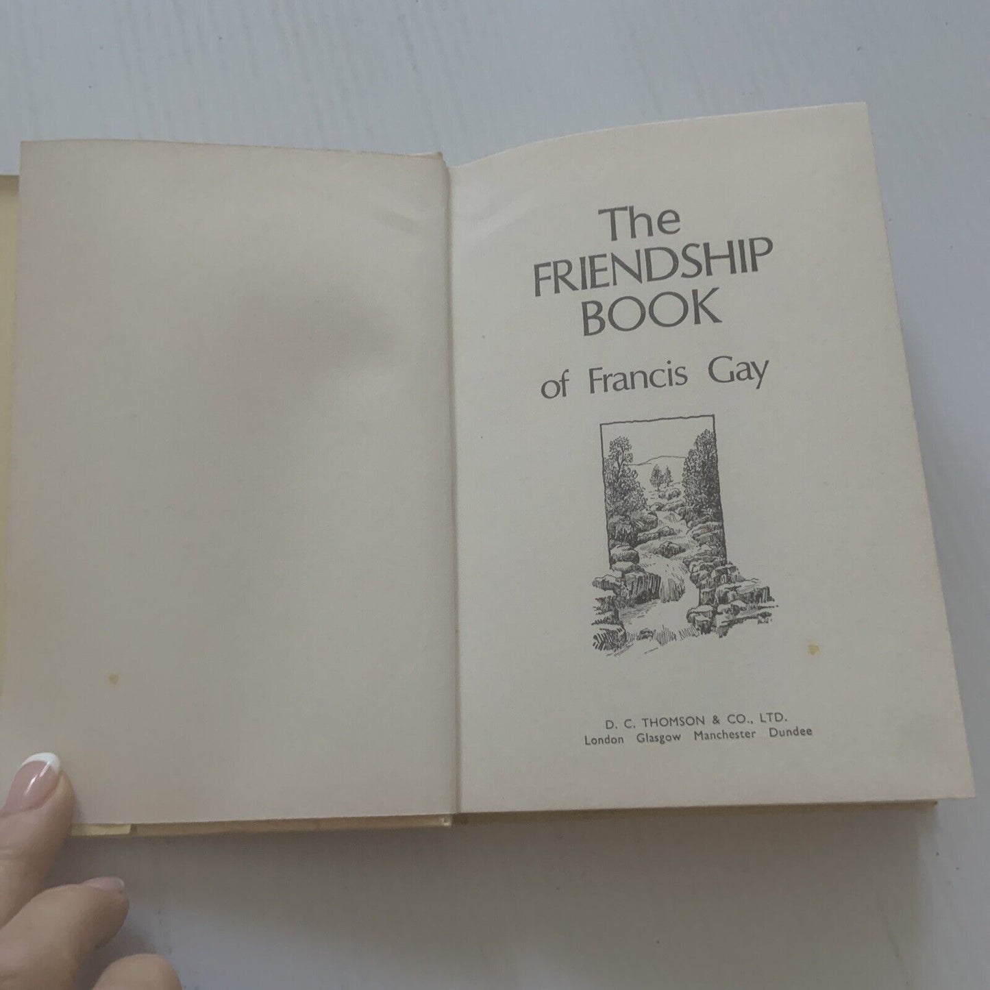 Vintage The Friendship Book Of Francis Gay 1976 Small HC DJ Small Tear Thoughts