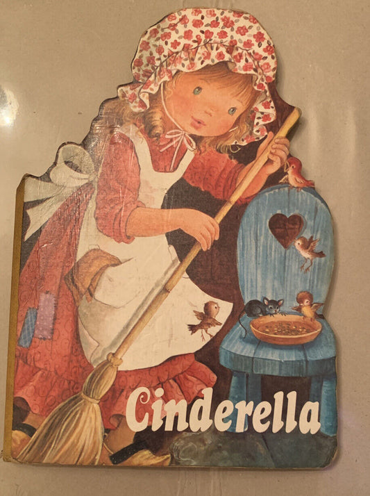 Vintage HC CINDERELLA Cut Out Board  Book Fairy Tale Brown Watson England