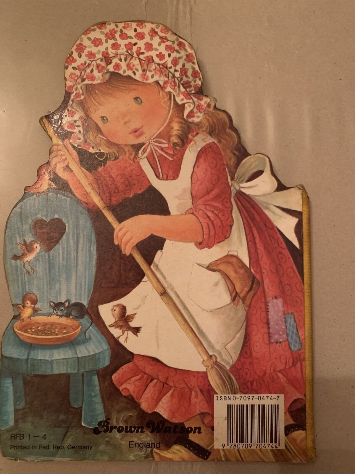 Vintage HC CINDERELLA Cut Out Board  Book Fairy Tale Brown Watson England