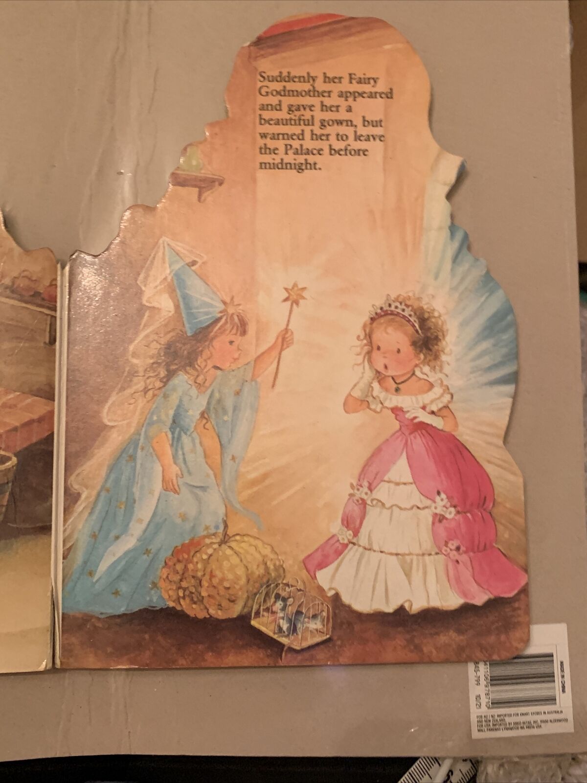 Vintage HC CINDERELLA Cut Out Board  Book Fairy Tale Brown Watson England