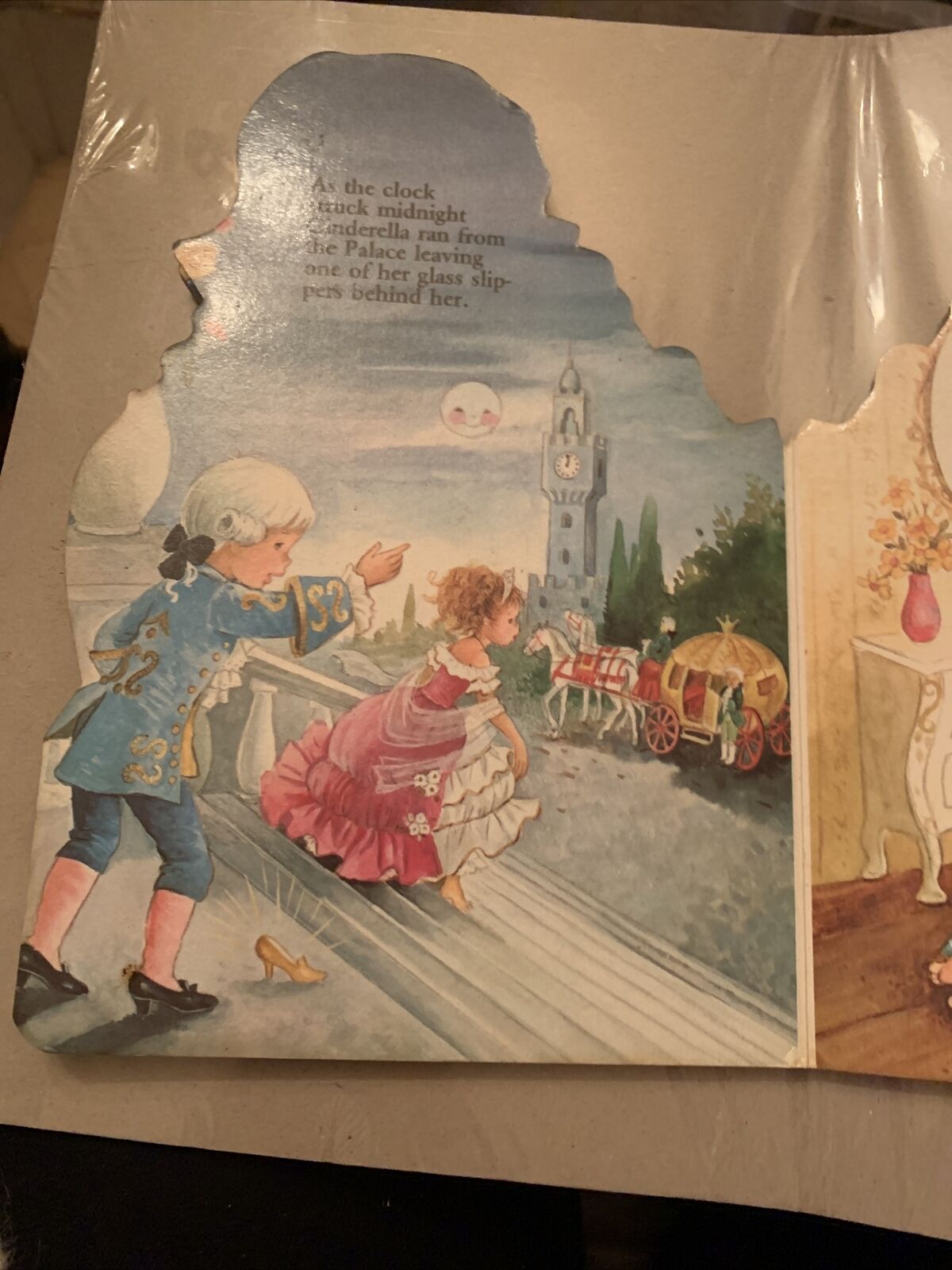 Vintage HC CINDERELLA Cut Out Board  Book Fairy Tale Brown Watson England