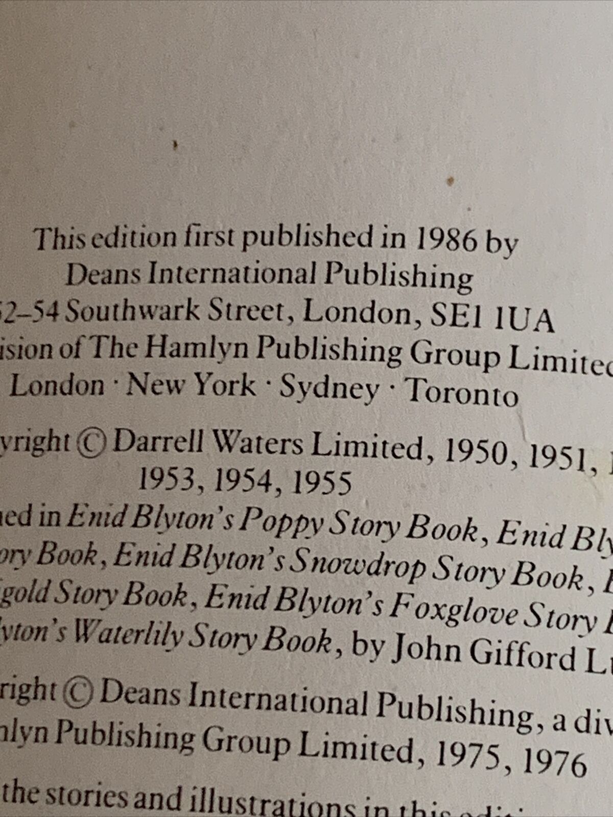 HC Book Enid Blyton BDTIME BOOK Dean Large HC 1986 Bright Illustrations Stories