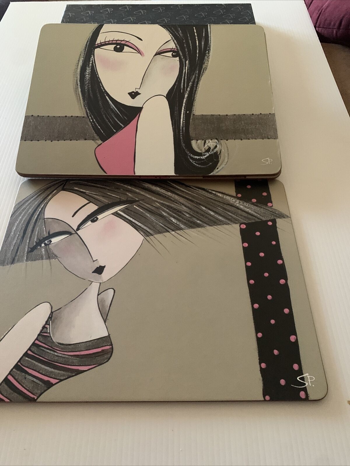 CINNAMON PLACE MATS 6 Piece Cork Box Set 34x26.5cm Beautiful Design NEW