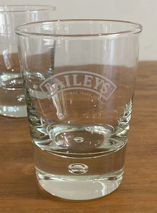 2 Glasses x Baileys Original Irish Cream Heavy Base  Bubble Base Logo Barware