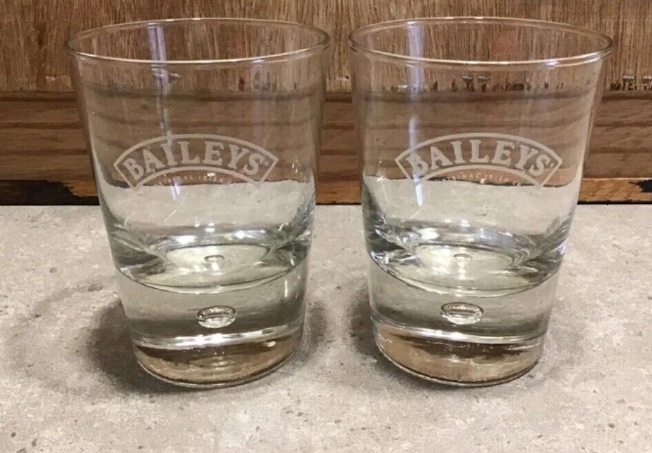 2 Glasses x Baileys Original Irish Cream Heavy Base  Bubble Base Logo Barware