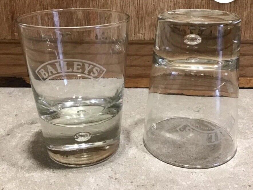 2 Glasses x Baileys Original Irish Cream Heavy Base  Bubble Base Logo Barware