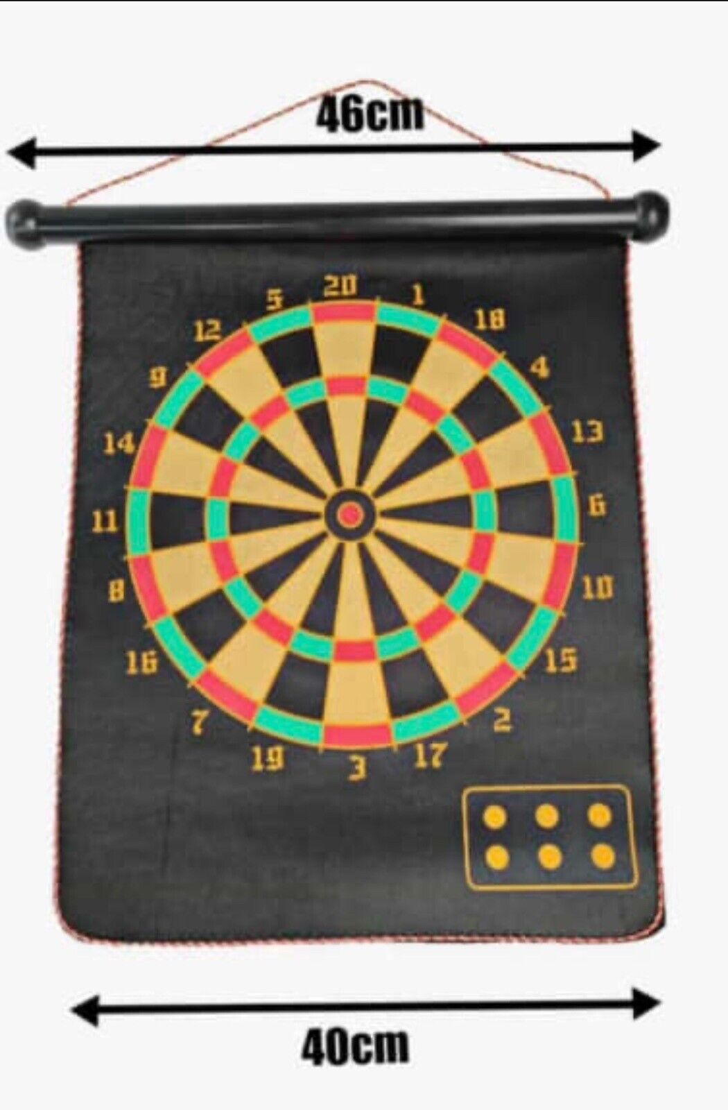 Magnetic Dart Board SURE SHOT Rollable 6 darts double sided Wall hanging W cover
