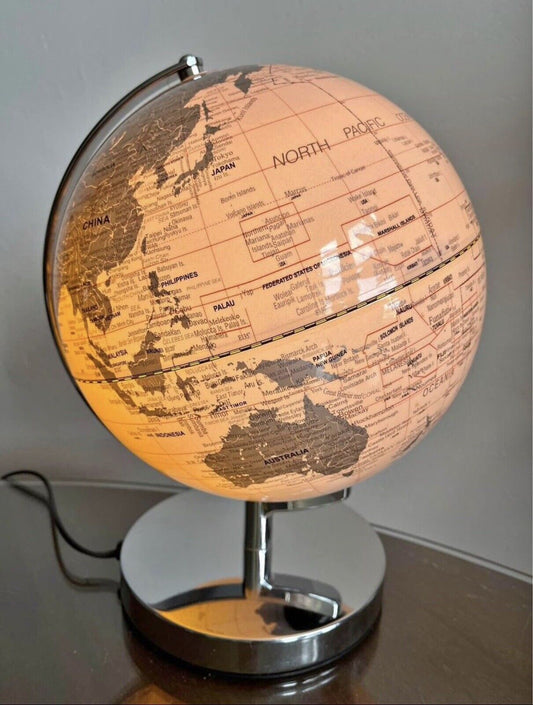 Office Identity WORLD GLOBE Table Desk Lamp 2 prong euro plug Add AU Adaptor