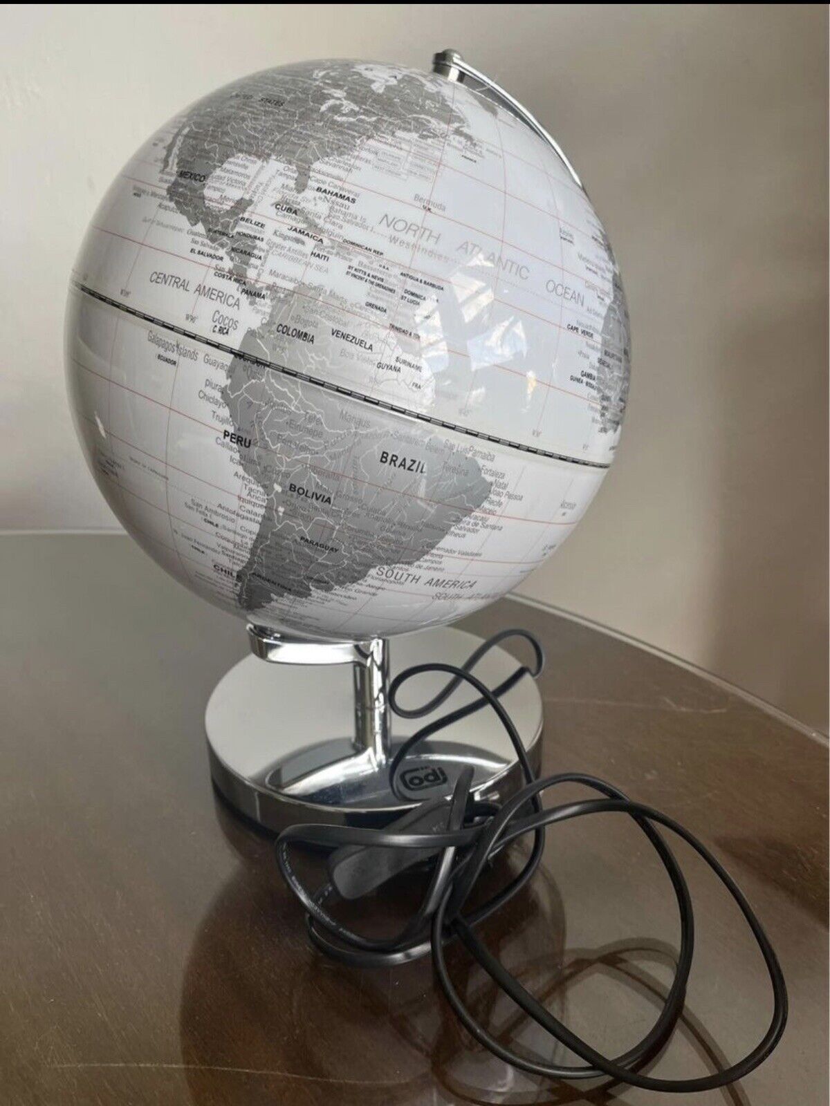 Office Identity WORLD GLOBE Table Desk Lamp 2 prong euro plug Add AU Adaptor