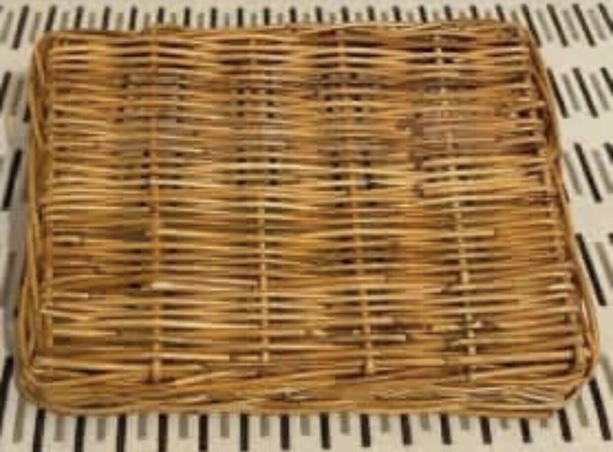 Wicker Basket Rustic 40cm Rectangular Serving Tray Handles Storage Decor A172