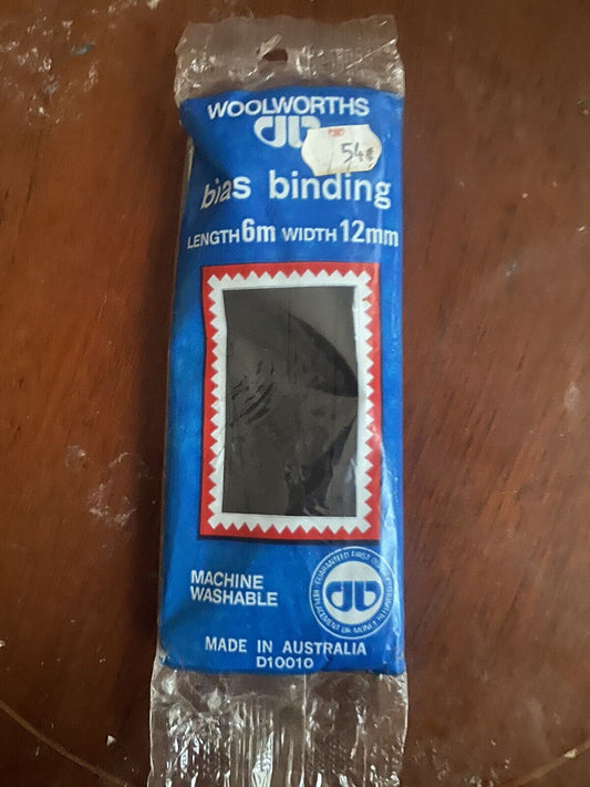 Vintage WOOLWORTHS Bias Binding Cotton 12.mm  6 metres D10010 Brown  NOS Sealed