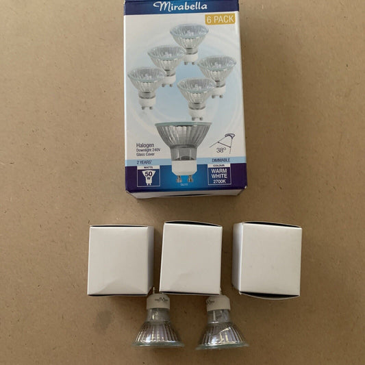 Mirabella 3 x 50W 240V Dimmable Halogen Downlight Globes Bulbs Lamps Warm White