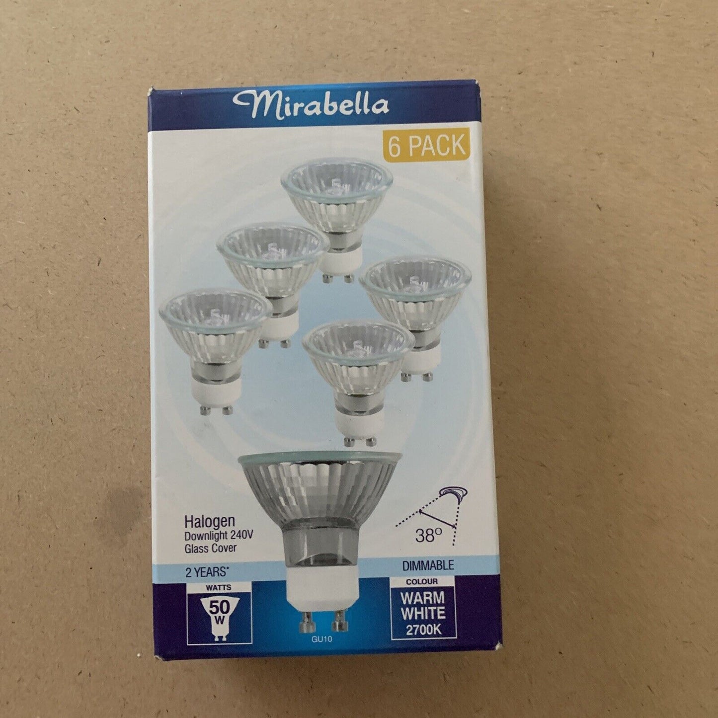Mirabella 3 x 50W 240V Dimmable Halogen Downlight Globes Bulbs Lamps Warm White