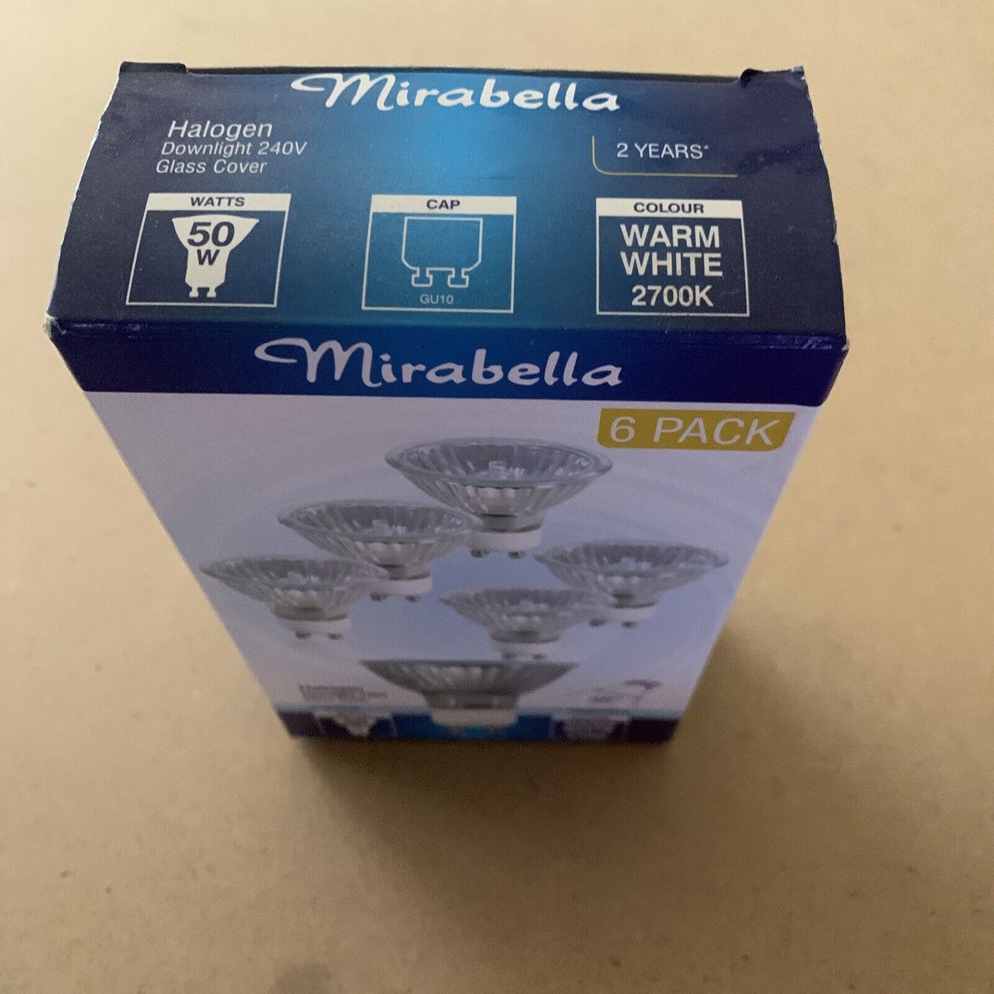 Mirabella 3 x 50W 240V Dimmable Halogen Downlight Globes Bulbs Lamps Warm White