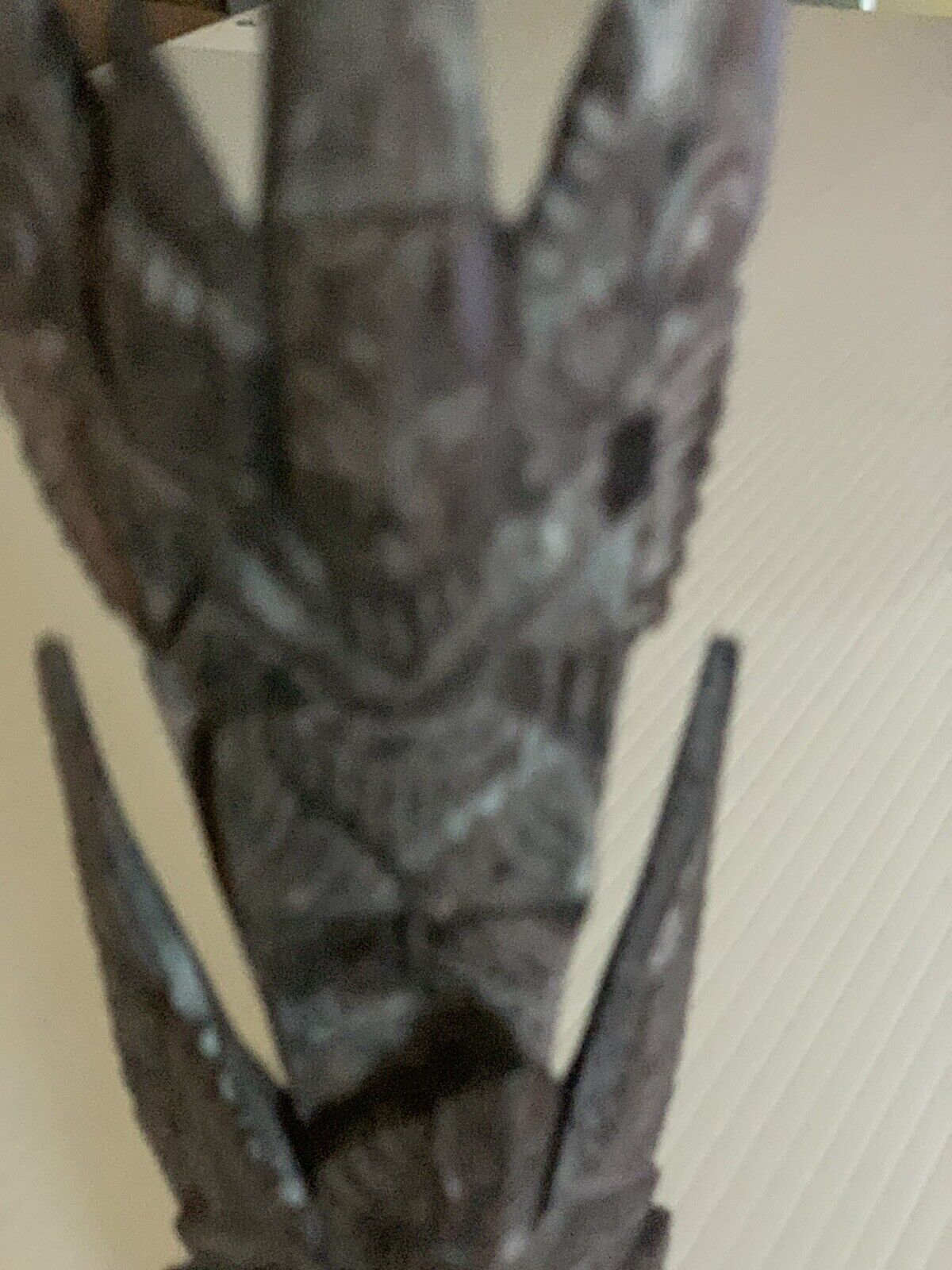 Indonesian VISHNU Statue Riding Garuda Bird Hand Carved Wooden Sculpture