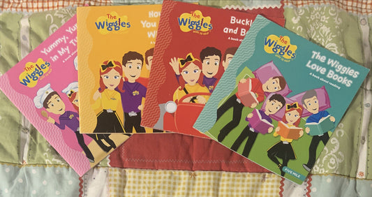 4 Books THE WIGGLES Yummy Yummy Buckle Up How Are You Feeling Wiggles Love Books