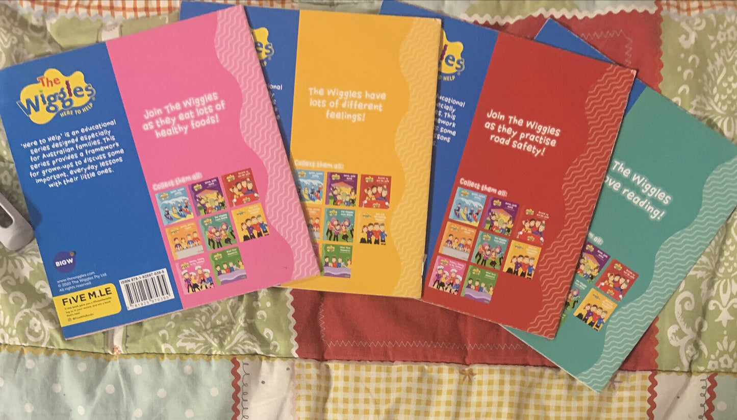 4 Books THE WIGGLES Yummy Yummy Buckle Up How Are You Feeling Wiggles Love Books