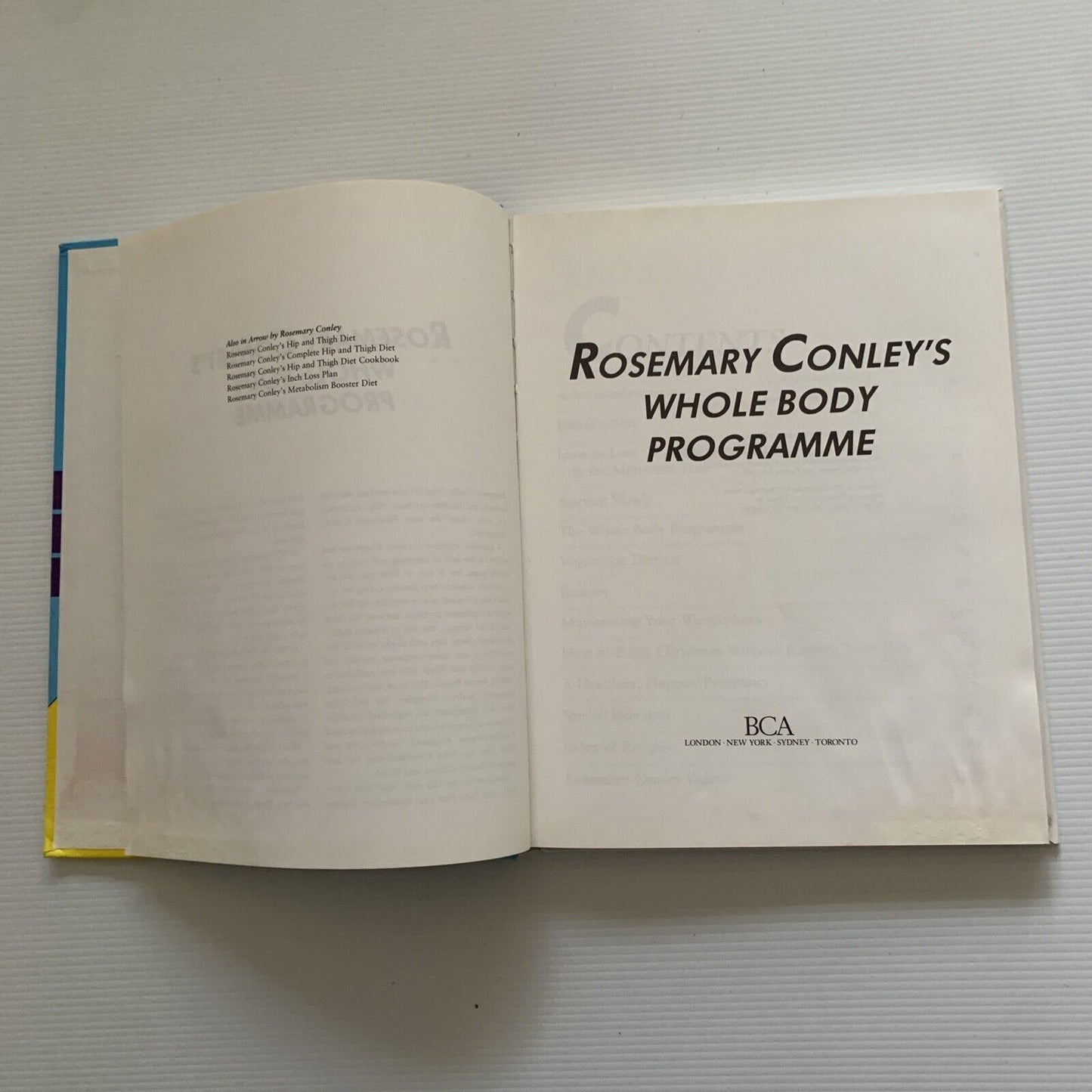 HC Book Rosemary Conley's WHOLE BODY PROGRAMME By Rosemary Conley 1992