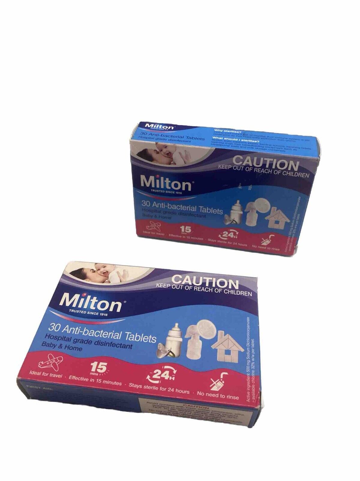 60pc Milton Baby Bottle Cleaning Sterilising Anti-Bacterial Disinfectant Tablets