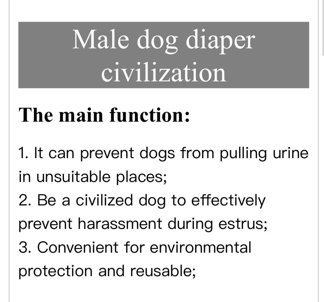 Doglemi Washable Diaper Male Dog Puppy Nappy Belly Band Sanitary Pant Size S NEW