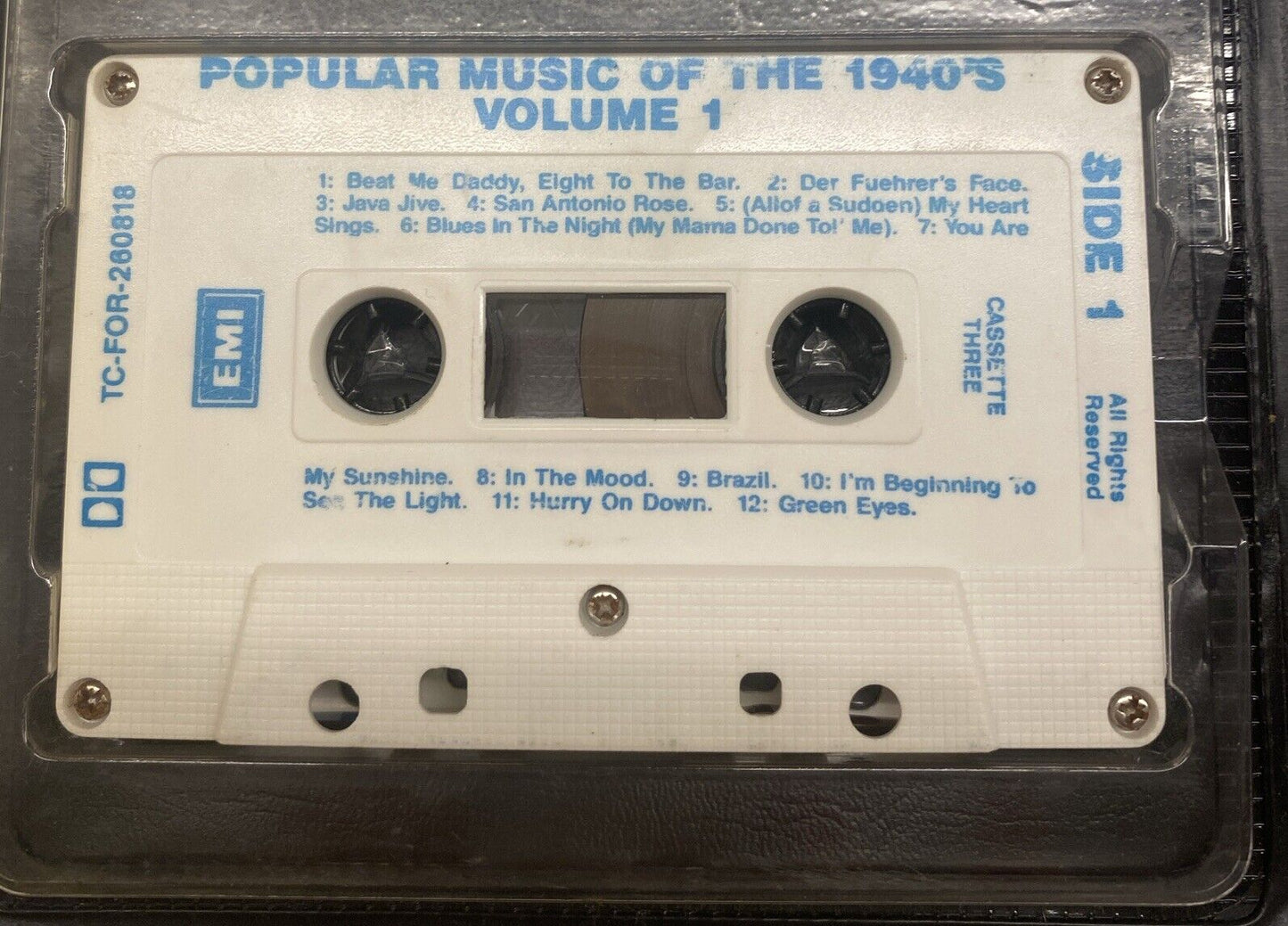 Popular Music Of The 1940s Vol 1 Clam Shell Box Set 4x Audio Tape Cassette Music