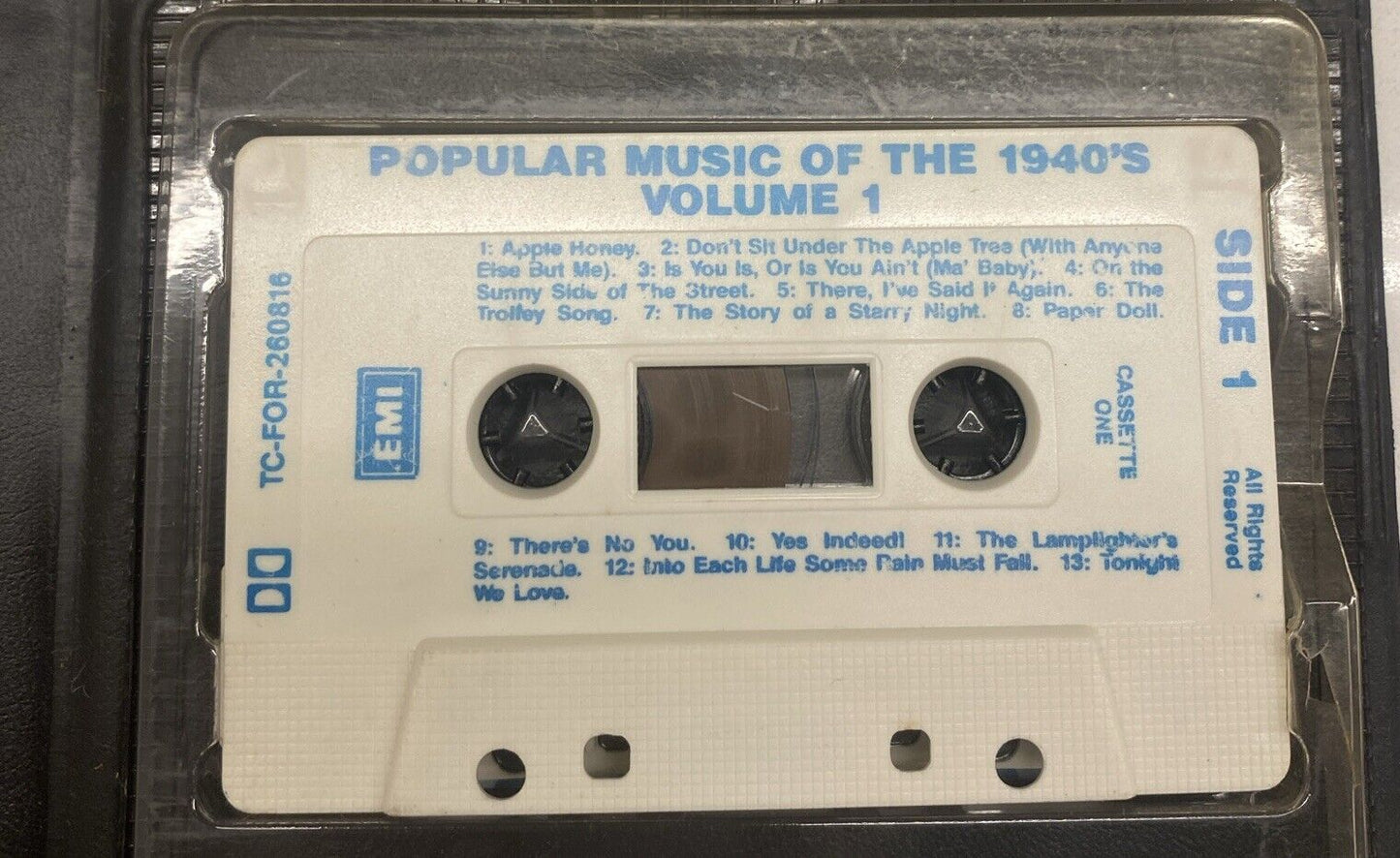 Popular Music Of The 1940s Vol 1 Clam Shell Box Set 4x Audio Tape Cassette Music