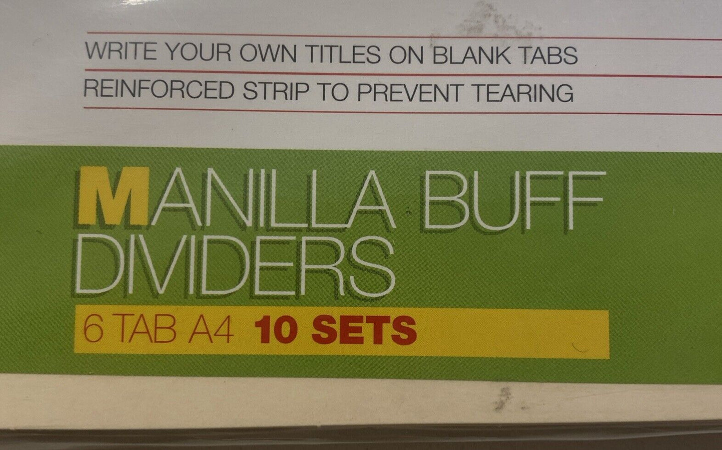 10 Sets Pack MARBIG Divider Manilla Buff  Dividers 6-Tab Storage A4 NEW Sealed